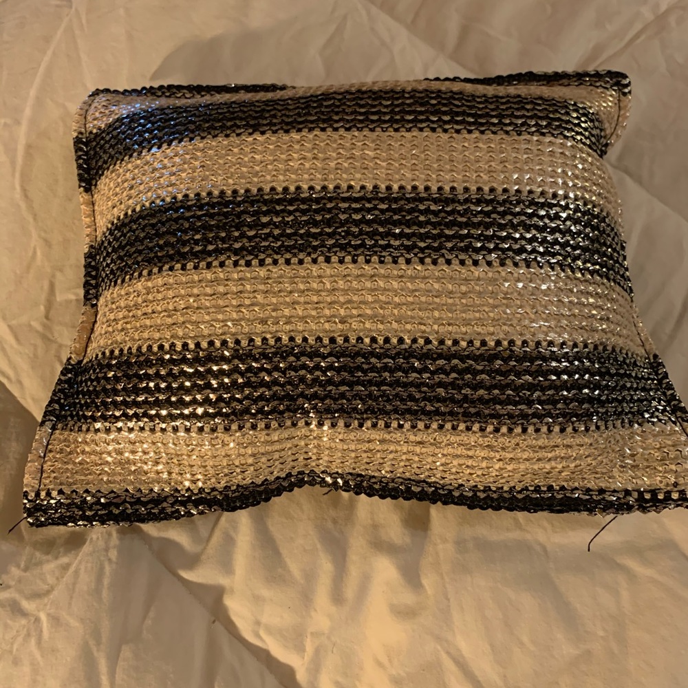 Summer & Rose Blue Striped Metallic Summer Tote - Picture 3 of 9